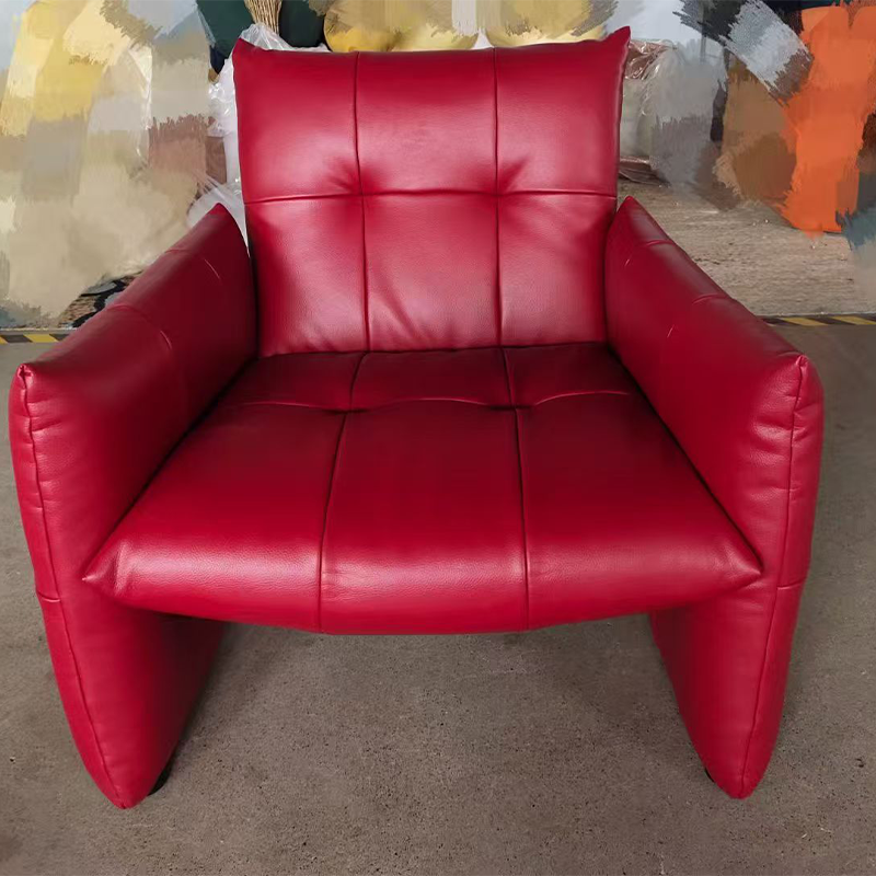 Luxury Modern Single PU Leather Lounge Accent Chair-Durable Eco-Friendly for Bedroom Apartment Living Room Office Use