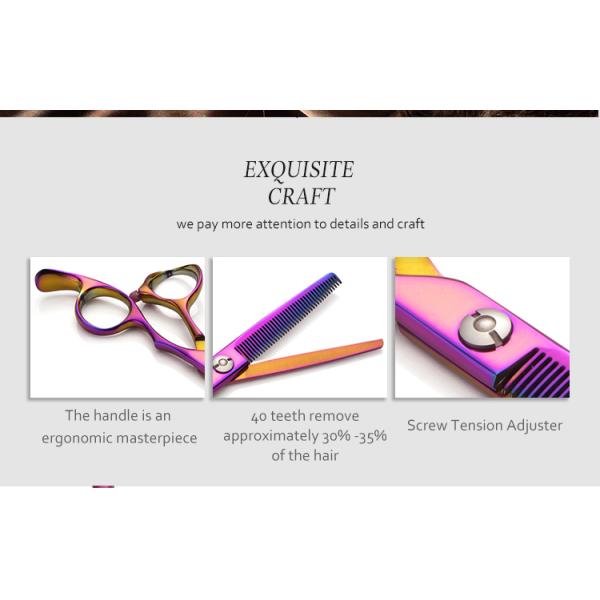 Special Hairdressing Colourful Scissors Smooth Handfeel For Engraving Shaping