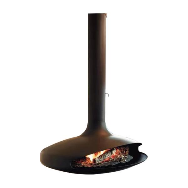 Black 65m2 Ceiling Hanging Log Burners 600mm Suspended Wood Burning Stove