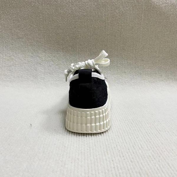 Women lace canvas shoes with thick sole and hollow breathable fisherman