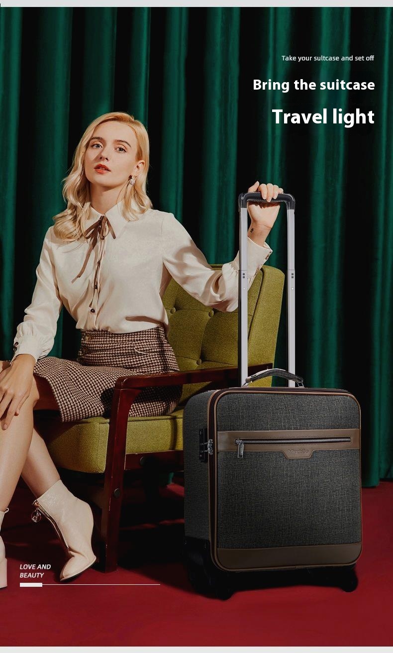 2025 New Retro Multifunctional Trolley Luggage Case High Quality Durable Business Suitcase Unisex High Quality Faux Simple