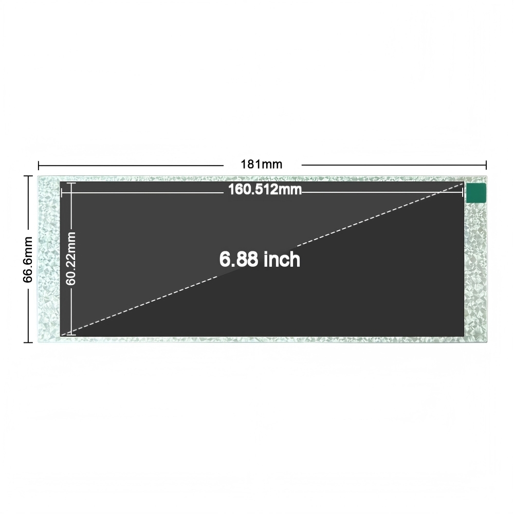 6.88 Inch Incell TFT LCD Module with 480×1280 Resolution MIPI Interface and Ultra Wide Temperature -30~+80℃ Bar Type LCD Display