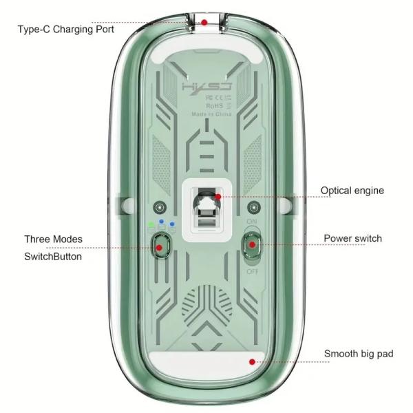 Programmable Wireless Gaming Mouse with RGB Backlight and Dual Mode Connectivity