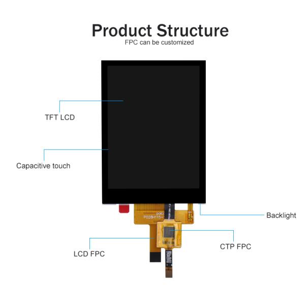 2.8 дюймовый RGB Tft Lcd Модуль 240x320 4 Wire Resistive Touch или Капацитивный сенсорный экран
