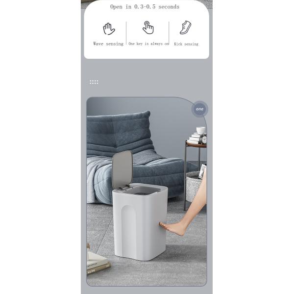 Smart Sensor Ipx5 Waterproof Trash Bin Small Plastic Touchless Trash Can