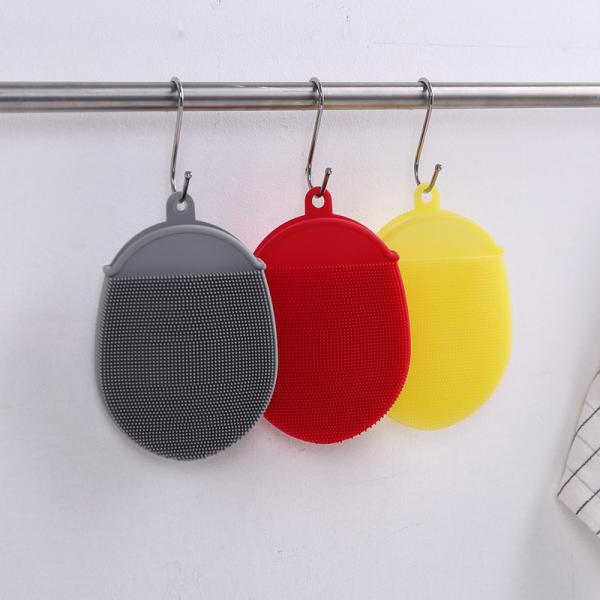 Double Side Silicone Sponge Dish Washing Brush for Stain-resistant Kitchen Cleaning