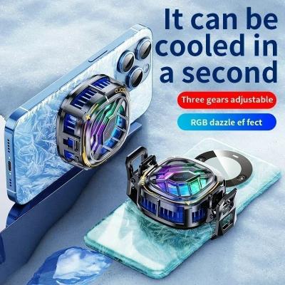 X76 Mobile Phone Semiconductor Magnetic Back-clip Universal Cooling Radiator 5000/min Speed Digital Display for IOS Android PUBG Game