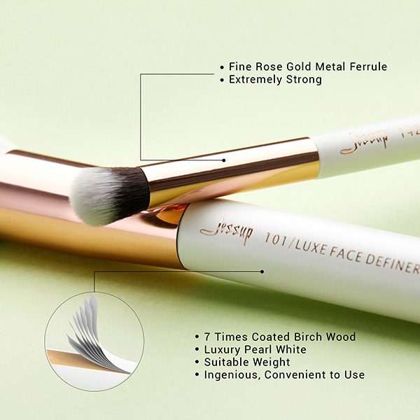 Jessup 25pcs White/Rose gold Natural Makeup Brushes Set ShenZhen Makeup Brush Factory Vendors T215