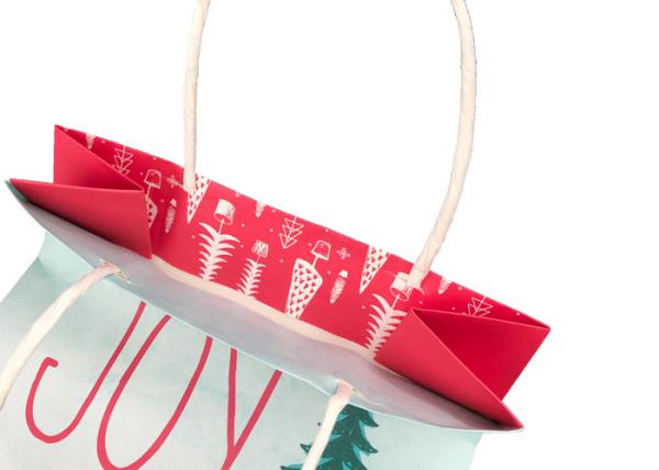 Os sacos minúsculos impressos decorativos extravagantes do presente do Natal personalizaram a impressão do logotipo