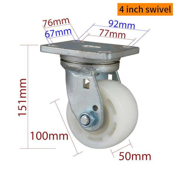 4 Inch Heavy Duty Casters 750kg Load Plate Mount Caster Wheels 784-26
