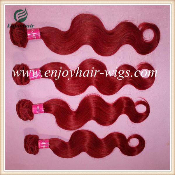 Peruvian 5A virgin remy hair weave ,red color Body wave hair weft 10''-26''length
