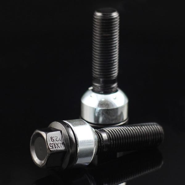 Grade 12.9 40mm Extended Wheel Bolt & Lug Nut For PORSCHE Black Finish Shank