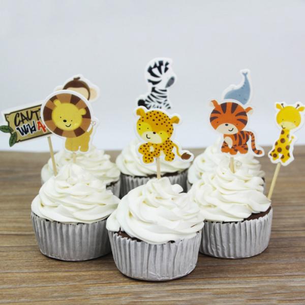 Kids Birthday Eco Friendly Animals Party Cake Topper