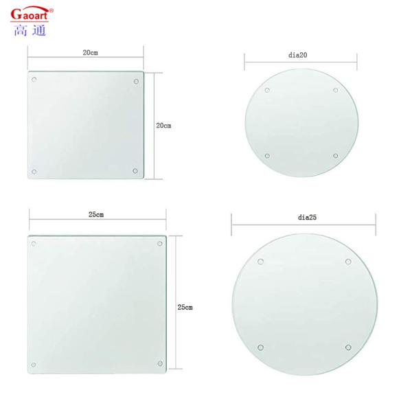 All-Season Golden Silk No Design Unbreakable Square Kitchen Cheese Glass Cutting Board