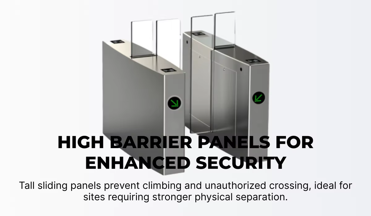 High-Security Anti-Fare Evasion Sliding Barrier Gate with BLDC Motor and Bi-directional Access Control Turnstile