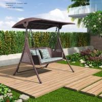 Mobiliário confortável para o exterior 3 lugares Cadeira balançante com dossel jardim Patio cadeira suspensa