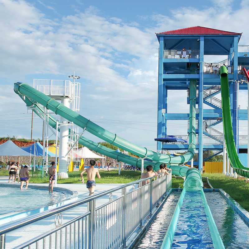 Big Loop Slide Fiberglass 304 Steel Looping Water Slides Thrill Slide Water Park Equipment Larger Water Slide Body Raft