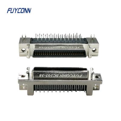 conector de SCSI de 50 pinos tipo folheado a níquel liga de zinco do PWB de 90 graus