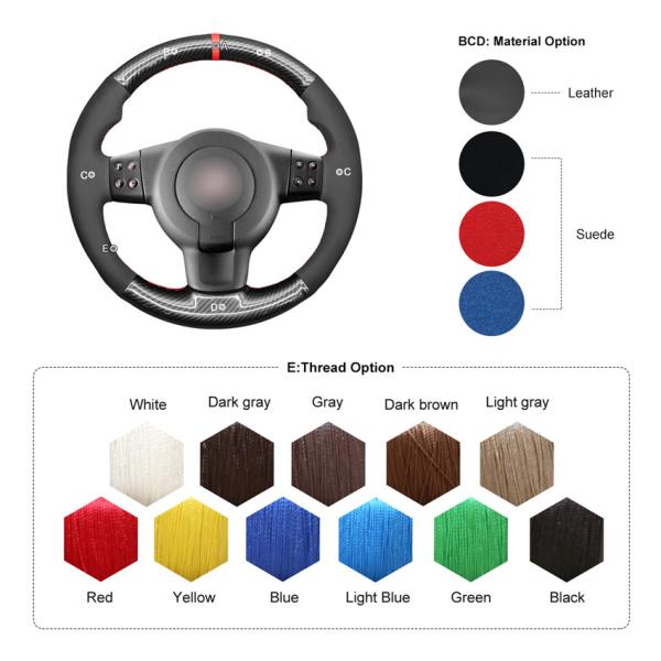 Carbon Soft Suede Steering Wheel Cover Wrap for Seat Leon 1P FR Cupra MK2 Ibiza 6L