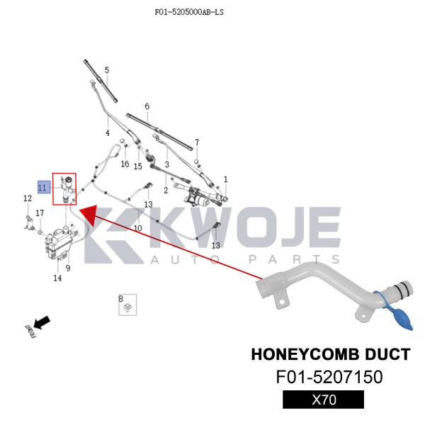 OEM F01-5207150 HONEYCOMB DUCT for Jetour X70