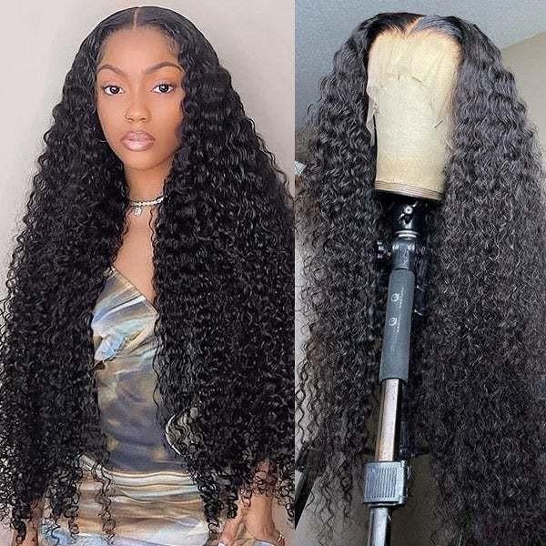 Peruca de extensão de cabelo humano para estilizar cabelo humano longo e encaracolado Perucas frontais de renda