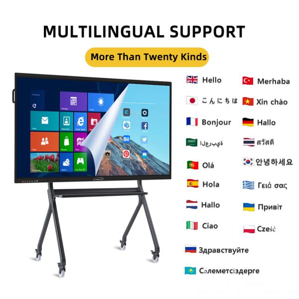 LOW MOQ All in One Interactive Touch Screen Whiteboard with Ops Interactive Flat Panel Board Dual Android Systems