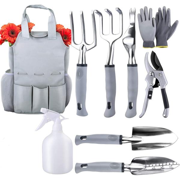 9 Piece Specialty Lady Garden Tool Set Heavy Duty Flower Design Garden Tool Set Gardening Tool With Bag