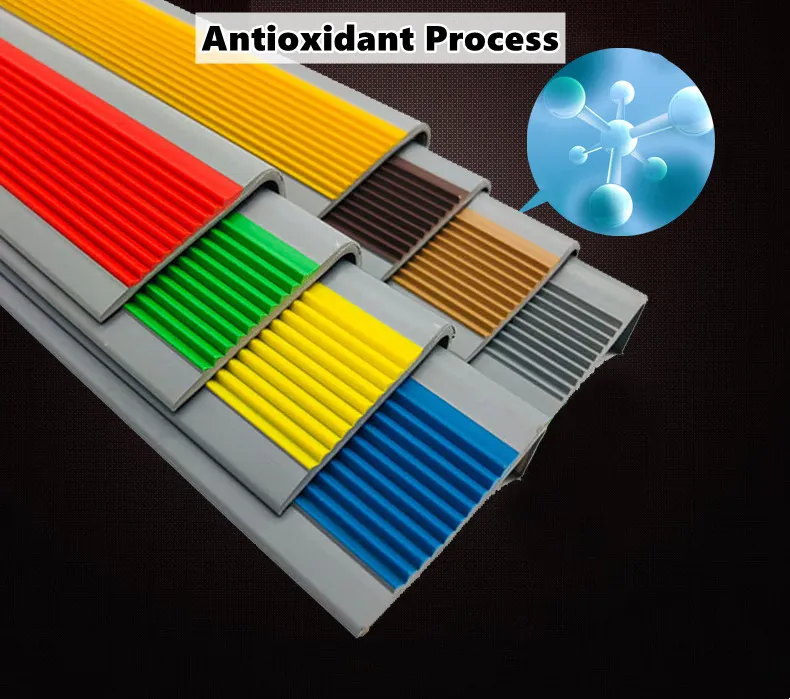 Anti-Slip Stair Treads Rubber Floor Decking External Stair Edge Nosing Trim Vinyl Floor Strips for Indoor & Outdoor Stairs