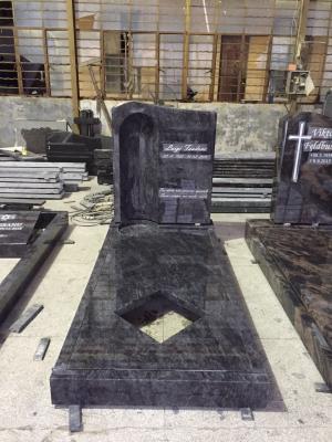 Granite Headstones And Grave Markers , Tombstone Black Polished Granite Headstones