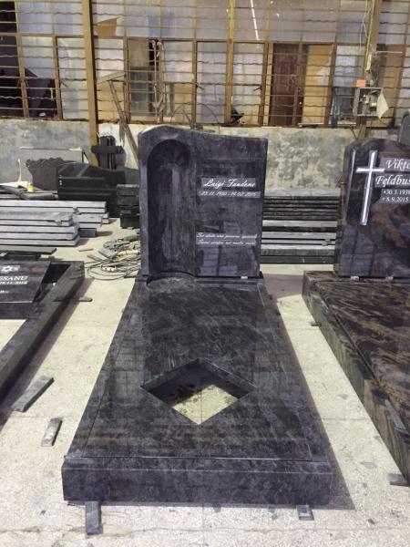 Granite Headstones And Grave Markers , Tombstone Black Polished Granite Headstones