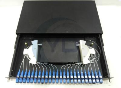Standard Metal Sliding Tray Fiber Optic 19” Patch Panel 12 / 24 Port Fiber Optical Distribution Box GPSM-1U / 2U / 4U