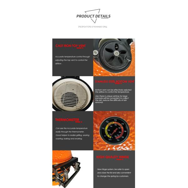 16 Inches Barbecue Asadores Japanese Rotisserie Auplex China Cyprus Stove Tandoor Ceramic Clay Garden Oven Charcoal Kamado Grill