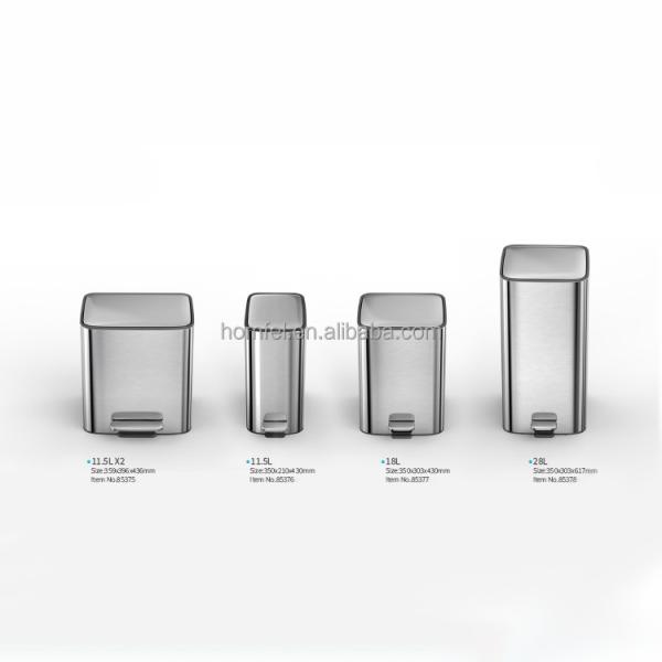 11.5L*2 Recycle Trash Bin With Foot Pedal , Home Kitchen Step Open Trash Can
