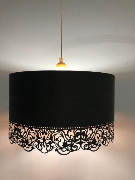 Easy Fit PVC Laser Cut Lampshade Copper Floral Engraved 400*220mm