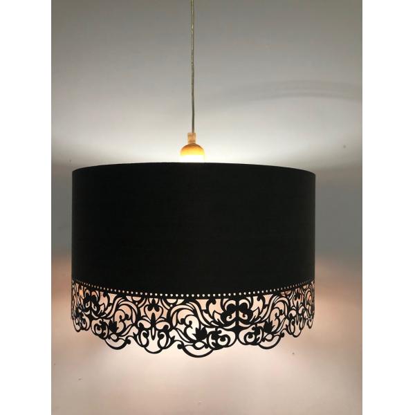 Easy Fit PVC Laser Cut Lampshade Copper Floral Engraved 400*220mm