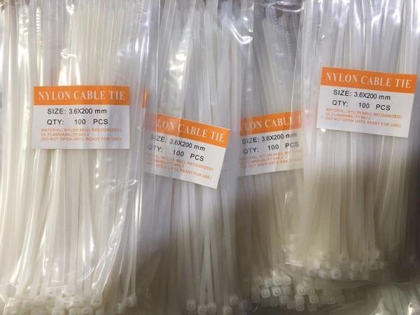 5*300mm White Heavy Duty Zip Ties Wraps Wiring Aging - Resistant Eco - Friendly