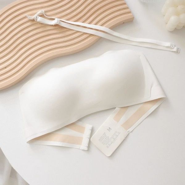 Women Anti-Slip Strapless Bra Invisible Comfortable Ladies Push up Strapless Bra for Women and Wedding Dress
