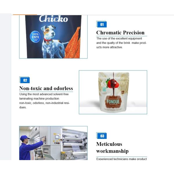 Gravure Printing LDPE Plastic Standing Ziplock Bag