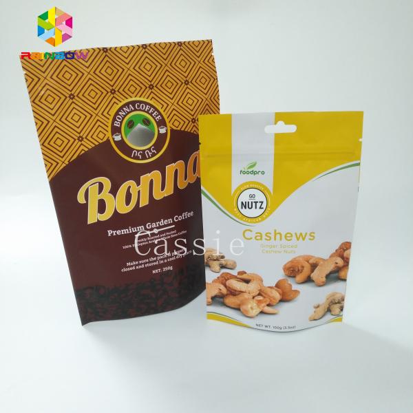 High Strength Custom Snack Bags , Stand Up Pouch Packaging For Nuts Heat Seal