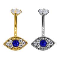 14ga Blue Eye Body Piercing Navel Ring 316 Stainless Steel Cz Stone
