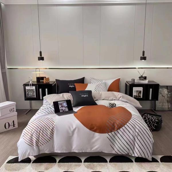 Skin-Friendly Aloe Cotton Four-Piece Duvet Cover Bedding Sheet Set with 133x72 Density