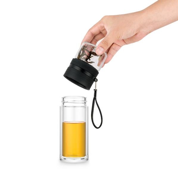 High Borosilicate paracity Glass Double Wall Tea Infuser Bottle 170ml 238ml