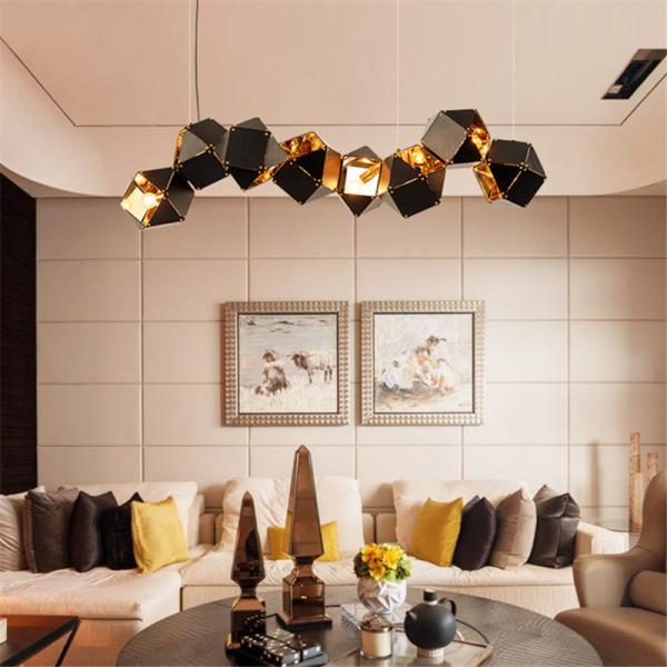 CCT 3000K 6000K Black Stainless Steel Irregular Modern Pendant Light