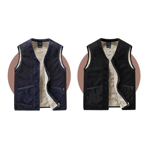 Уличный стиль холодная погода жилет трикотажный полярный шерсть платье жилет с карманами
