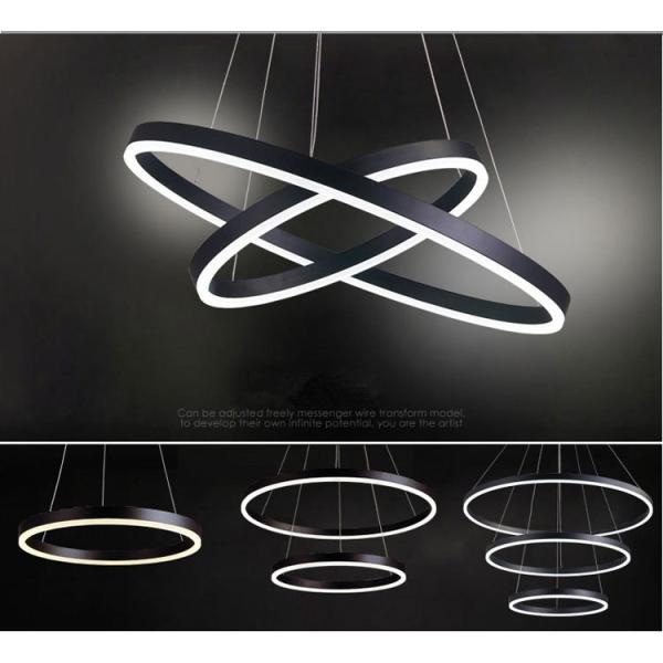 Lighting Area 25m2 Acrylic Aluminum Modern Circular Ring Chandelier