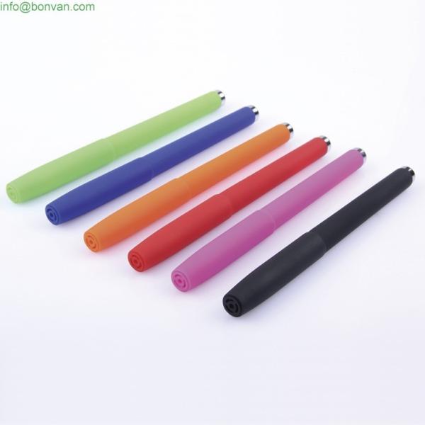 colorful gel ink pen, rubber sprayed gift office sign roller ink pen, gel ink pen