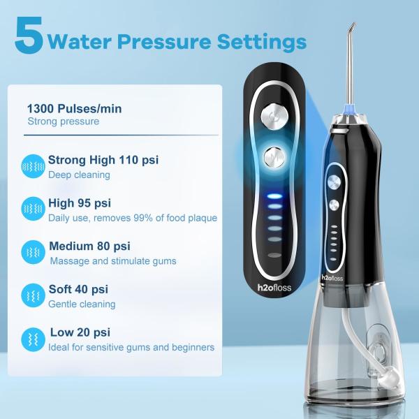Advanced Portable Dental Water Flosser Rechargeable USB Power Household Oral Care Cleaning Irrigator IPX7 Cordless Handle