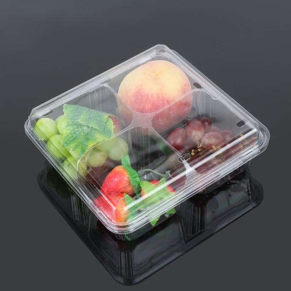 Supermarket 4 Compartment Blister Disposable Plastic Food Box