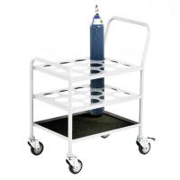 Petit chariot oxygène-gaz de réservoir d'O2 de fabrication de chariot de cylindre blanc