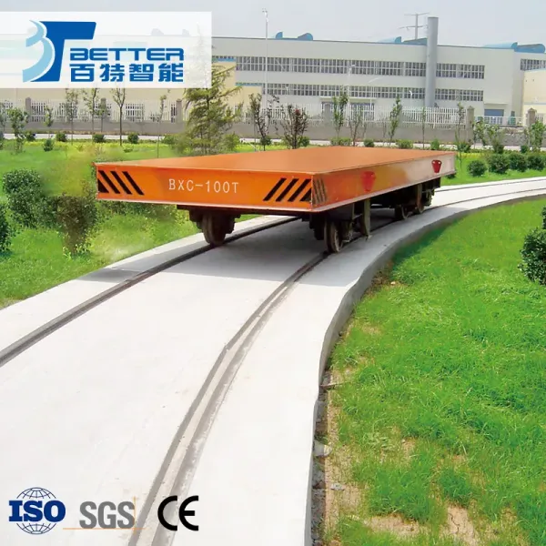 20t Motorized Transfer Cart For Handling Material Rail Trolley Handling Railer